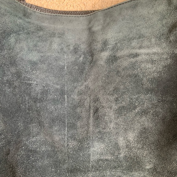 Bohemian SIMONS Nubuck Suede Pebbled Leather Black Hobo Slouchy Cross Body Purse - Picture 15 of 16
